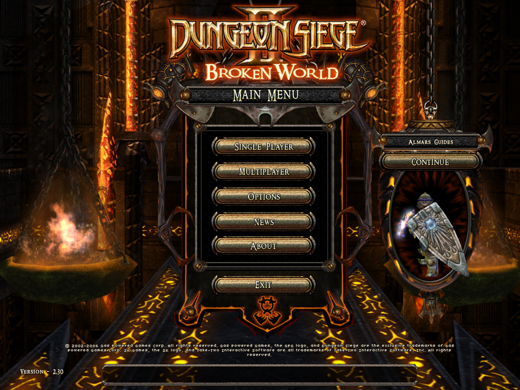 Dungeon Siege 2 Title Screen